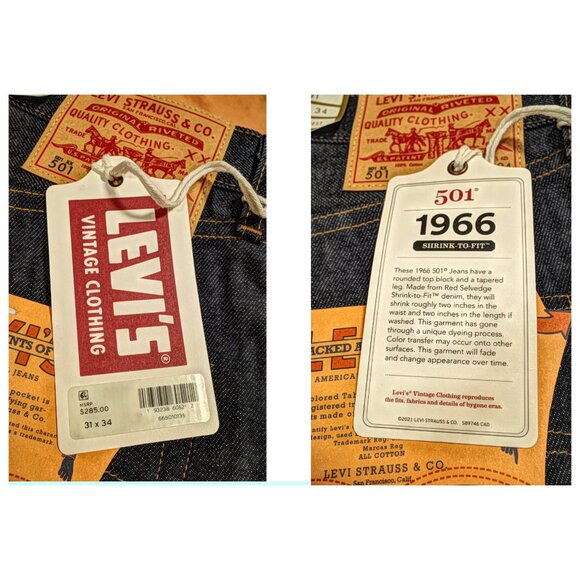 Levi's Vintage Clothing 1966 501 31 X 34 Selvedge Denim LVC Dead Stock New Japan - Picture 16 of 16